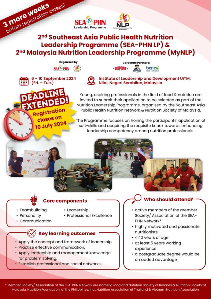 2nd Southeast Asia Public Health Nutrition Leadership Programme Flyer