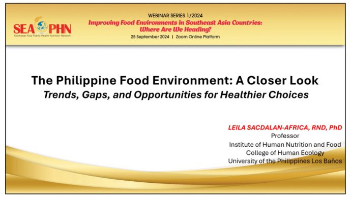 Prof. Dr. Leila S. Africa - The Philippine Food Environment A Closer Look